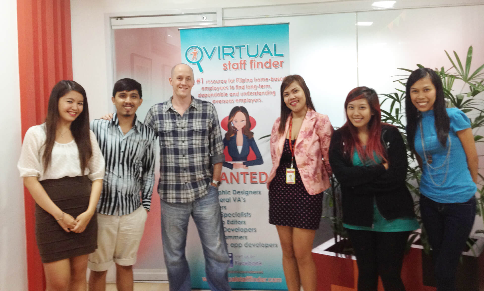 Chris Ducker and the original Virtual Staff Finder team in the Philippines, 2010